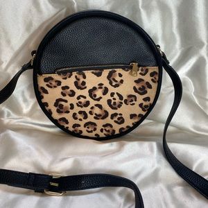 Faux leather animal print canteen shoulder bag